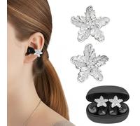 GEEKRIA Encanto de Cristal de Copo de Nieve, Accesorios para Auriculares con Clip compatibles con Sony LinkBuds Clip, SHOKZ OpenDots One, Huawei FreeClip 2, TOZO OpenEarRing (Plata)