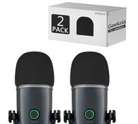 Geekria Espuma antipolvos para Creadores, Compatible con Logitech Blue Yeti Nano USB micrófono Filtro Pop, Protector de Viento, Filtro de Espuma (Negro / 2 Unidades)