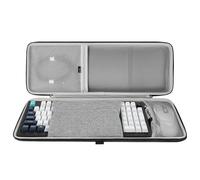 Geekria Estuche rígido para Teclado y Combo de ratón 96%, Compatible con Keychron V5 MAX/Q5 Pro, Aula F99, RK Royal KLUDGE S98, RedThunder K95, Funda de Viaje para 100 Teclas (Gris Oscuro)