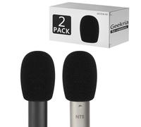 Geekria Foam Windscreen para Creadores, Compatible con RODE M5, NT5, NT6, NT55 - Cubierta antipop de Espuma, Mic Wind Cover, Filtro de Espuma (Negro/Pack de 2)