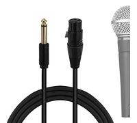 Geekria for Creators Cable de micrófono Hembra de 6,35 mm(1/4 Pulgadas) a XLR de6,5 pies/200cm,Compatible con Shure SM58,SM57,SM48,SM7B,MV7,PGA48,PGA58,Beta 58A Cable de micrófono equilibrado(Negro)