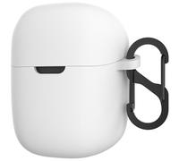 GEEKRIA for Creators Funda para micrófono, compatible con JBL Quantum Stream Wireless, funda protectora de silicona para micrófono, estuche suave de viaje/carga (Blanco)