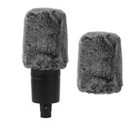 Geekria for Creators Furry Windscreen Compatible con Audio-Technica AT2020, AT2020USB, AT2035, AT4040 Mic DeadCat Wind Cover Muff, Windbuster, Windjammer, Fluff Cover Windshield (Gris / 2 Unidades)