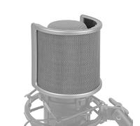 Geekria for Creators Mic Metal Pop Filter, Cubierta Parabrisas con Malla Metálica y Filtro de Espuma, Máscara Antipop Compatible con Audio-Technica AT2020, FIFINE K669B, Rode NT-USB (Talla S/Plata)