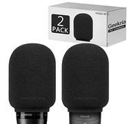 Geekria for Creators - Parabrisas de Espuma Compatible con Shure SM7B,PGA27,SM27,Cubierta de Espuma antipop para micrófono,Filtro de Espuma de Esponja(Negro,Paquete de2)