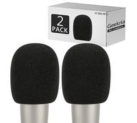 Geekria for Creators Parabrisas de espuma para micrófonos de 2"(50 mm) de diámetro, cubierta de viento para micrófono,compatiblecon Behringer C-1,C-1U,RODE NT1(negro/paquete de 2)