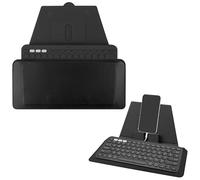 Geekria Funda Compacta para Teclado, Estuche de Viaje de Cuero Vegano con Soporte para Teléfono y Tablet, Funda de Teclado Compatible con Magic Keyboard, Logitech K380/Pebble Keys 2 K380s (Gris