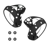 Geekria Funda de controlador mejorada compatible con SONY PS VR2, funda protectora anticaída para accesorios VR, empuñaduras de anillo suave, diseño unibody (negro, 1 par)