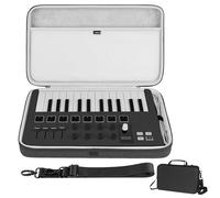 GEEKRIA Funda de mano para controlador de teclado MIDI USB, compatible con Arturia MiniLab 3 / MiniLab MkII 25 Slim-Key, bolsa de transporte de viaje (gris oscuro)