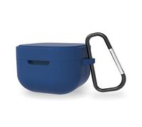 Geekria Funda de silicona compatible con Audio-Technica ATH-SQ1TW True Wireless Earbuds Estuche para auriculares Estuche protector de transporte con gancho para llavero Puerto de carga accesible(Azul)