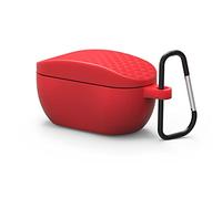 Geekria Funda de Silicona Compatible con JBL Wave 100TWS, Vibe 100 TWS True Wireless Earbuds, Funda Protectora de Transporte con Gancho para Llavero, Puerto de Carga accesible (Rojo)