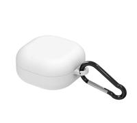 Geekria Funda de Silicona Compatible con Samsung Galaxy Buds FE True Wireless Earbuds, Funda Protectora para Auriculares con Gancho para Llavero, Puerto de Carga accesible (Blanco)