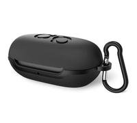 Geekria Funda de silicona compatible con Samsung Galaxy Buds+ Plus True Wireless Earbuds, funda protectora de transporte con gancho para llavero, puerto de carga accesible (negro)