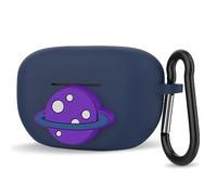 Geekria Funda de silicona compatible con Sony WF-1000XM5 True Wireless Earbuds, funda protectora para auriculares con gancho para llavero, puerto de carga accesible (azul)