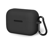 Geekria Funda de silicona compatible con Soundcore by Anker AeroClip True Wireless Earbuds, funda protectora para auriculares con gancho para llavero, puerto de carga accesible (negro)