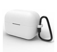 Geekria Funda de Silicona Compatible con Soundcore de Anker C50i True Wireless, Funda Protectora para Auriculares con Gancho para Llavero, Acceso al Puerto de Carga (Blanco)