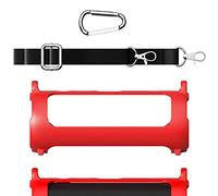 Geekria Funda de silicona para altavoz compatible con JBL Flip 6, funda protectora, impermeable, piel suave, funda de repuesto para altavoces de viaje con correa para el hombro (rojo)