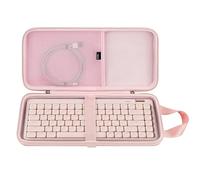 GEEKRIA Funda de transporte delgada para teclados, compatible con Nuphy Air75 V3, Logitech MX Mechanical Mini, MelGeek O2, LOFREE Flow84/Flow Lite 84, bolsa de viaje rígida de 84 teclas (rosa)