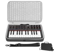 GEEKRIA Funda de transporte para interfaz de audio, compatible con Akai Professional MPK Mini IV, bolsa de viaje portátil de carcasa rígida de EVA (gris oscuro)