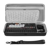 GEEKRIA Funda de transporte para interfaz de audio, compatible con SONICWARE Liven Ambient Ø / 8bit Warps/MEGA Synthesis/Texture Lab/XFM/Lofi-12, bolsa de viaje portátil de carcasa rígida de EVA (gris