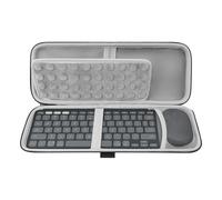 Geekria Funda de transporte para teclado, compatible con teclado Logitech Keys-to-GO 2 y funda combinada de mouse M350s, bolsa de viaje protectora rígida (gris oscuro)
