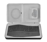 GEEKRIA Funda de Viaje para Teclado de Carcasa rígida, Compatible con el Conjunto de Funda de Teclado ergonómico inalámbrico Logitech Ergo K860 y ratón MX Master 3S (Gris Oscuro)