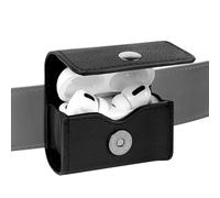 Geekria Funda para auriculares con clip para cinturón compatible con Apple AirPods Pro 3/2, AirPods 4, bolsa protectora de cuero con trabilla para cinturón, soporte para correa de bolsa y viajes