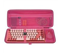 GEEKRIA Funda para Teclado 75%, Estuche de Viaje de Carcasa Dura para Teclado mecánico Compacto de 84 Teclas, Compatible con Nuphy Air75, Logitech Pop Keys/Pop Icon Combo (Rose)