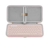 GEEKRIA Funda para Teclado, Estuche de Viaje Protector de Concha Dura para Teclados Pequeños y Compactos, Compatible con Logitech K380 y Pebble Keys 2 K380s (Rosa)
