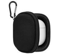 Geekria Funda protectora para auriculares compatible con Google, TOZO, JLab, bolsa de transporte rígida de repuesto con clip de mosquetón (negro)