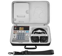 Geekria Funda Rígida de Viaje, Compatible con Akai Professional MPC Sample, con Compartimento para Auriculares (cápsulas giratorias), Bolsa/Estuche para Sampler de Audio (Gris Oscuro)