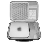GEEKRIA Funda rígida de viaje, compatible con Apple Mac mini Desktop 2023/2020 y apta para teclado mágico, funda de transporte Magic Mouse (gris oscuro)