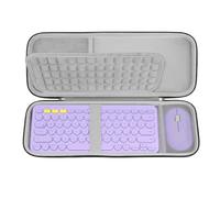 Geekria Funda rígida de Viaje, Compatible con Teclado Logitech K380/K380s + ratón M350/M350s, Combo Pebble 2, Bolsa Protectora de Viaje (Lavanda)