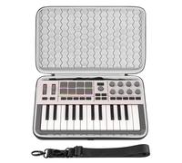 GEEKRIA Funda rígida para Viaje, Compatible con Akai Professional MPK Mini IV, Novation FLkey 2 Mini 25, Bolsa para Teclado Controlador Midi (Gris Oscuro)