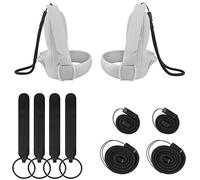 Geekria Fundas de correas y muñequeras compatibles con Meta / Oculus Quest 2 Anti-Drop Hand Grip Accesorios para Quest 2 Touch Controller Handle (Negro 20CM+40CM)