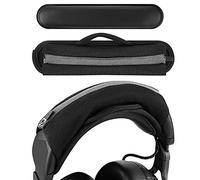 Geekria Juego de Funda y Almohadillas de Diadema Grande con Velcro, instalación DIY, sin Herramientas, Compatible con Auriculares Grandes (Encaja en Diademas de 3,5-4,5 cm) (Negro)