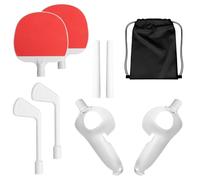 Geekria Kit deportivo de realidad virtual compatible con Meta Quest 3, juego de extensión de fijación de doble mango, juego de realidad virtual adecuado para Golf 5 EClub/Beat Saber/Walkabout Mini
