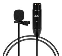 GEEKRIA Micrófono Lavalier XLR de 48 V, micrófono omnidireccional, reducción de ruido HD, compatible con FIFINE SC3, MAONO G1 NEO, mezclador de audio para juegos, adecuado para videocámaras, grabadora