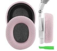 Geekria Nova Almohadillas de Repuesto de Tela de Malla compatibles con Audio-Technica M50X, M50XBT, M50XBT2, M60X, M50, M40X, M30, M20, M10 (Pink)