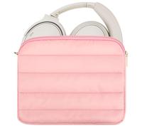 Geekria NOVA Auriculares Puffy Bolsa Compatible con JBL Tour One M3, Bose QC Ultra, Sennheiser PXC 550-II, Soft Shell Bolsa de Viaje Protectora con Almacenamiento de Cable (Rosa)