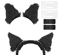 Geekria Nova Espaciador de Diadema para Auriculares y Set de Accesorio de Orejas de Gato Compatible con Razer Opus X, Opus, BlackShark, BlackShark V2 Pro, instalación DIY fácil (Negro)