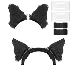 Geekria Nova Espaciador de Diadema para Auriculares y Set de Accesorio de Orejas de Gato Compatible con Razer Opus X, Opus, BlackShark, BlackShark V2 Pro, instalación DIY fácil (Negro)