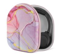 Geekria Nova Estuche para Auriculares - Compatible con Anker Soundcore Space Q45, Life Q35, Life Q20, Life Q20+ y más, Bolsa rígida de Viaje de Repuesto (Mármol Rosa)