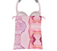 Geekria NOVA - Funda para auriculares compatible con Bose, JBL, AKG y más, bolsa de transporte para auriculares, funda de viaje suave para auriculares sobre la oreja (poliuretano mármol rosa)