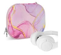 Geekria NOVA - Funda para auriculares compatible con JBL TUNE 570BT, TUNE 750, Live 770NC, Live 650BTNC, funda rígida de repuesto con almacenamiento de cables (mármol rosa), Mármol rosa