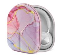 Geekria Nova Funda para Auriculares Tipo Diadema, Carcasa rígida de Repuesto para Viaje con Almacenamiento de Cables, Compatible con B&O Beoplay HX, Bose QC Ultra II y más (Pink Marble)