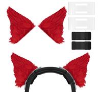 Geekria Nova Juego de Espaciador de Diadema para Auriculares y Accesorio de Orejas de Gato Compatible con Razer Opus X, Opus, BlackShark, BlackShark V2 Pro, instalación DIY fácil (Negro/Rojo)