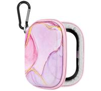 Geekria Nova Shield Estuche rígido para audífonos, Compatible con Apple AirPods 4, AirPods Pro 2, Bolsa de Viaje EVA con Clip de mosquetón y Bolsillo de Malla para Accesorios (Rosa)
