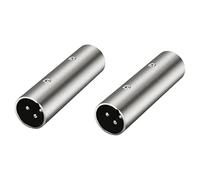 Geekria para creadores adaptador de cable de micrófono XLR macho a XLR macho, compatible con Shure SM57, SM7B, MV7, PGA48, Behringer xm8500 (plata, pack de 2)
