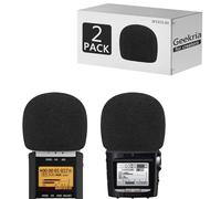 Geekria para creadores, espuma antiviento compatible con ZOOM H2n, H4n Handy Recorder, funda para micrófono, filtro de espuma, grabadora digital portátil (Negro / 2 unidades)